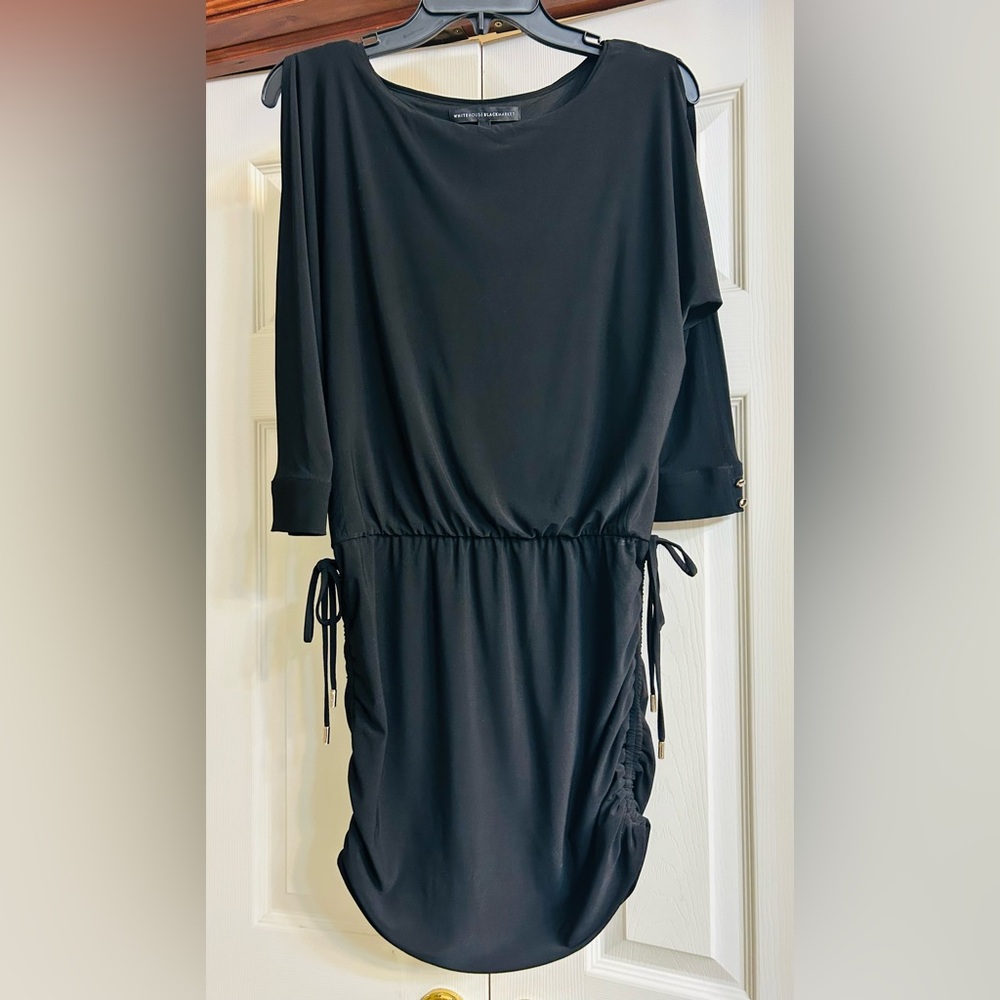 White House Black Market Elegant Ruched Drawstring Dress